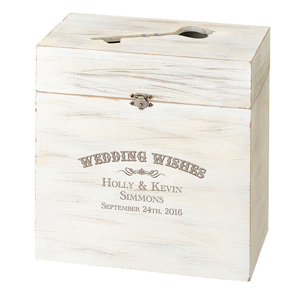 Personalized Wooden Key Card Box -Wedding Wishes