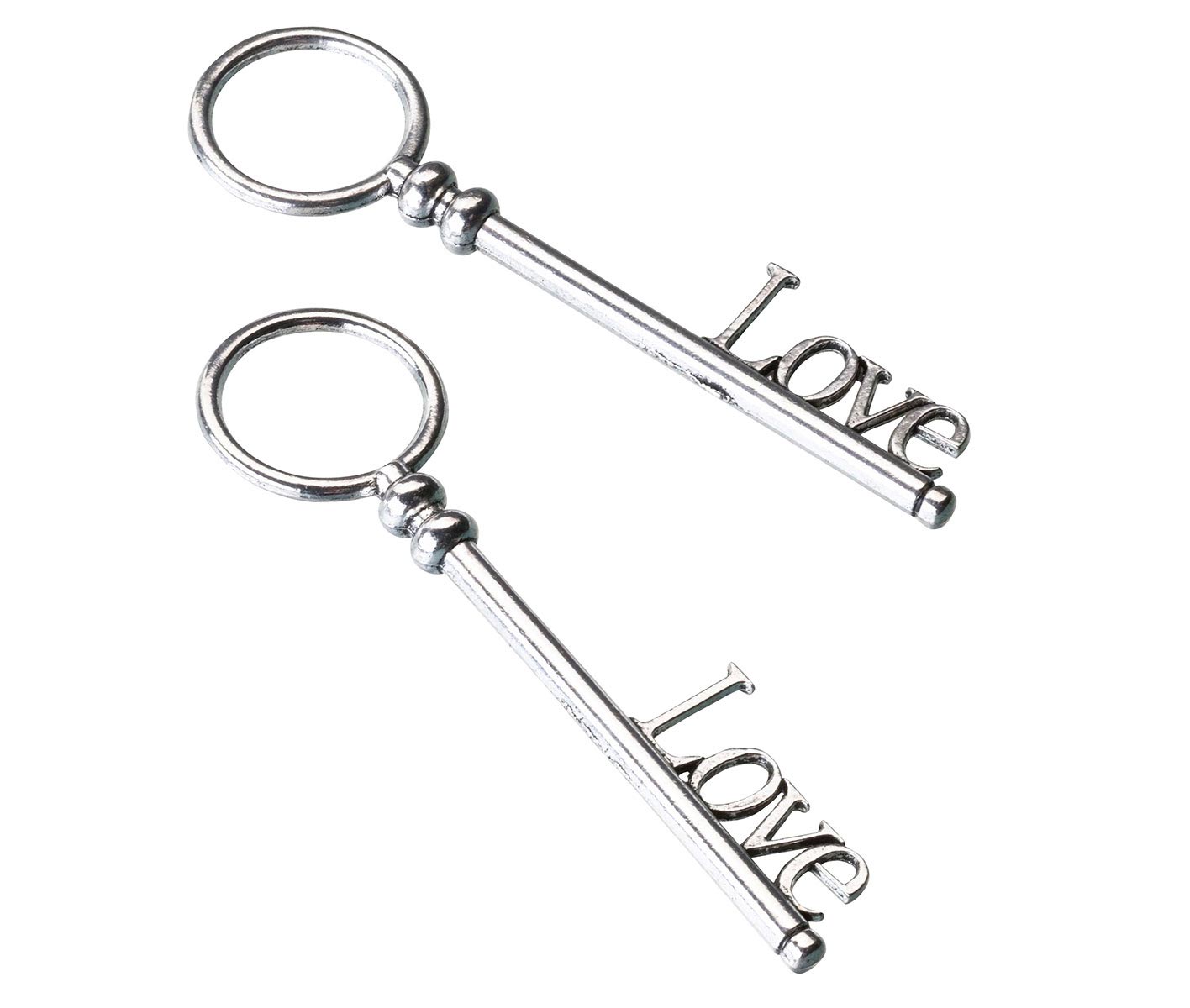 24 Vintage Silver Love Key Favors