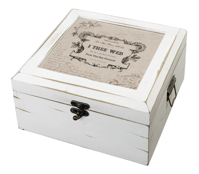 Antique White Card Box-True Love