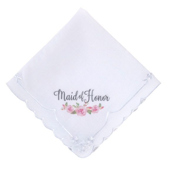 Watercolor Maid of Honor Hankie