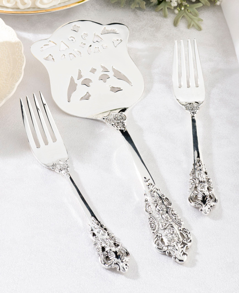 Personalized Silver Server & Fork Set
