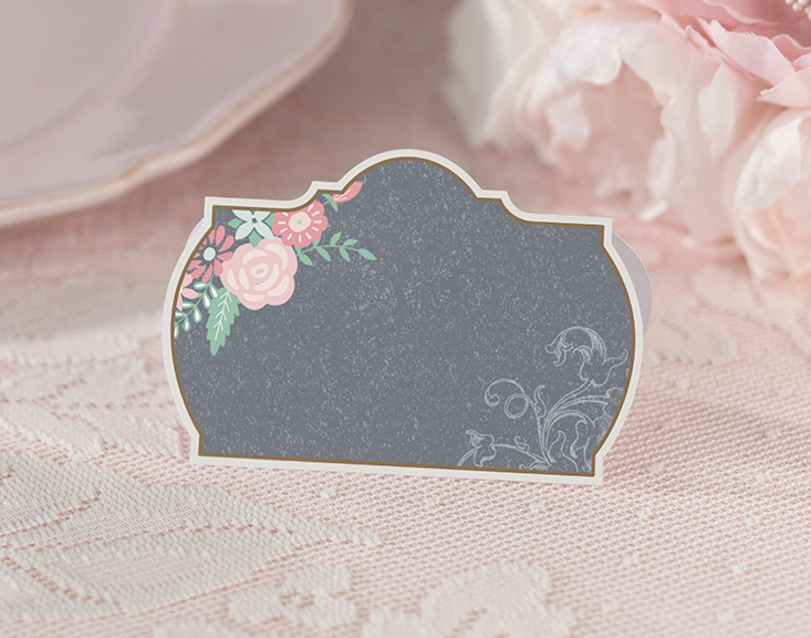 Chalk Style Flower Place Card Holders -Set of 24