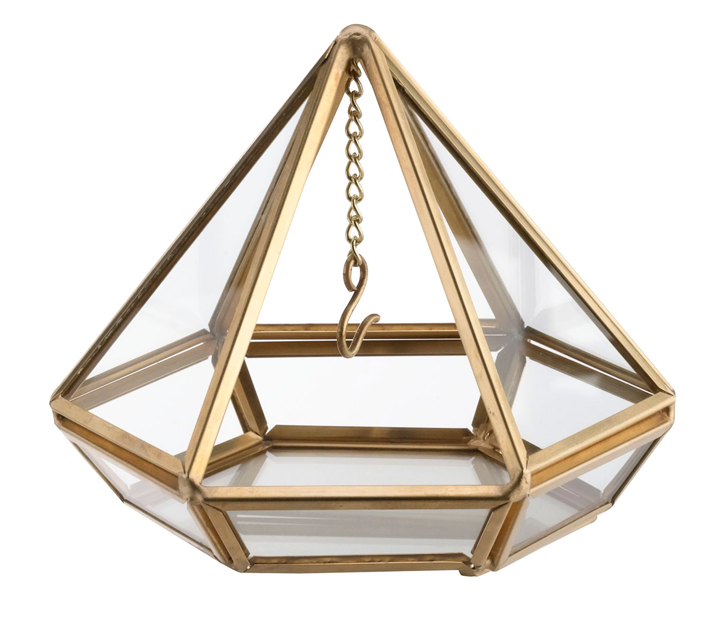 Gold Hanging Prism Ring Holder