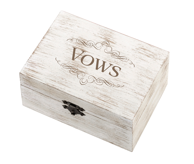 Personalized Rustic Ring & Vow Box - Vows