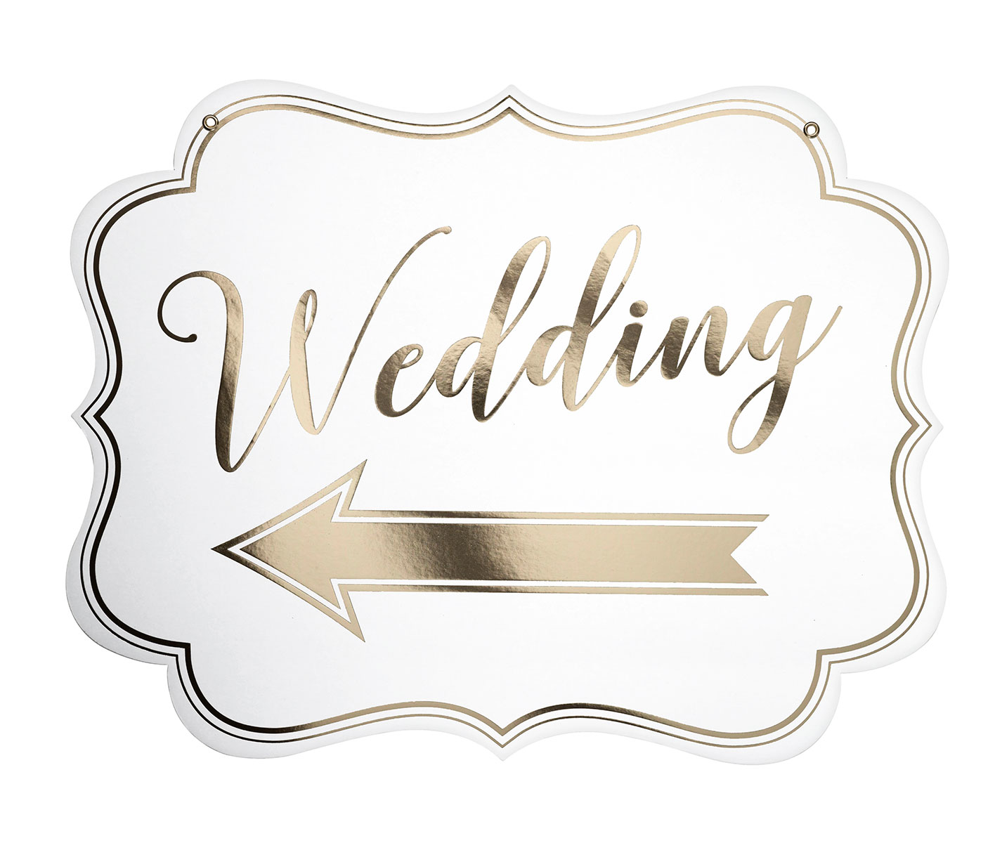 White & Gold Arrow Wedding Sign