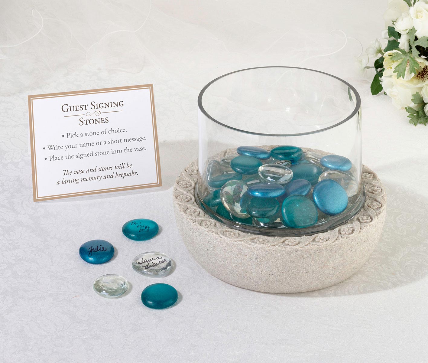 Glass Vase for Signing Stones