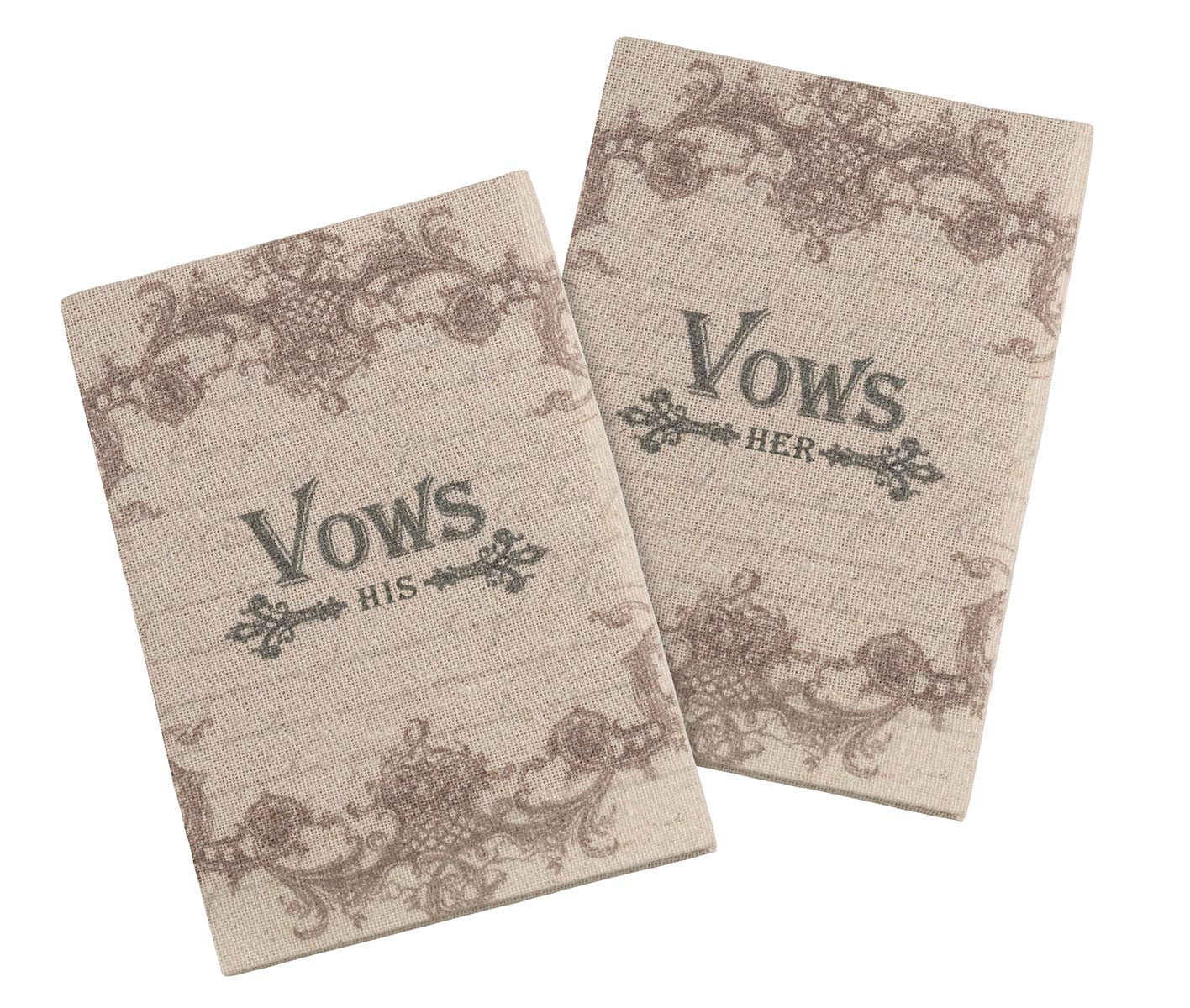 Set of 2 Tan His & Her Vows Books