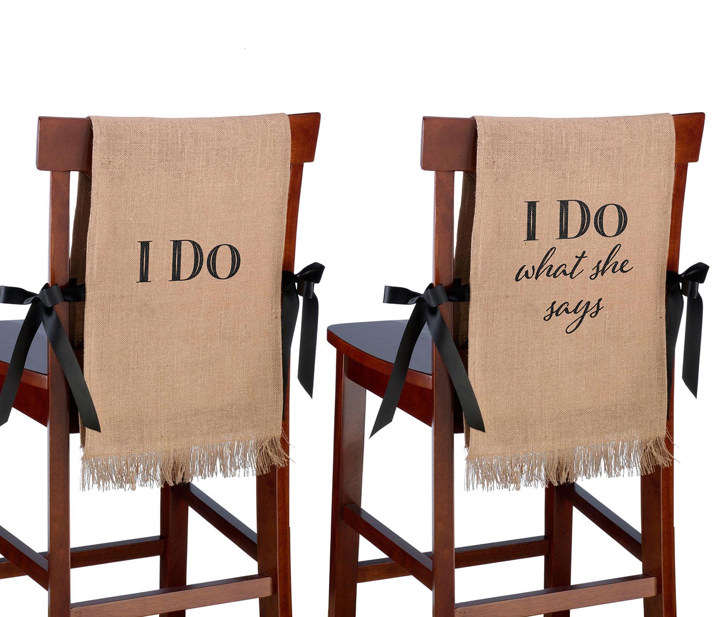 I Do Rustic Burlap Chair Covers
