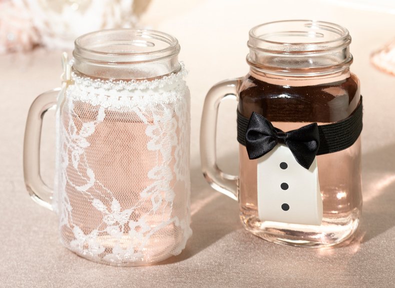 Bride and Groom Drink Glass Covers