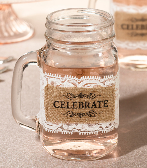Burlap Glass Celebrate Wrap (Set of 6 )
