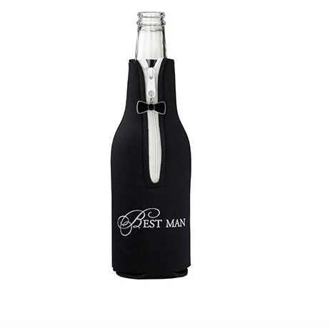 Best Man Bottle Cozy - Black