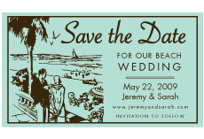 Retro Beach Design Save The Date Magnets