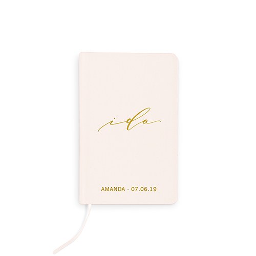 Ivory Linen Pocket Journal - I Do Emboss