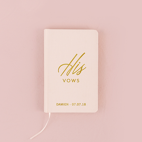 Ivory Linen Pocket Journal - His Vows Emboss