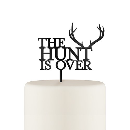 The Hunt Is Over Acrylic Cake Topper - Black