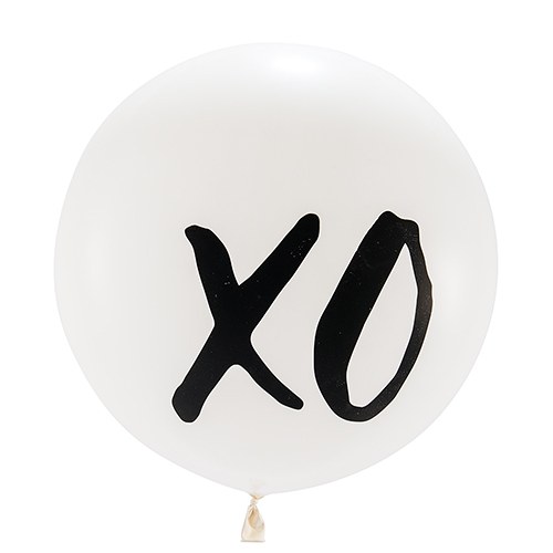 36" Jumbo White Round Wedding Balloon - "XO"