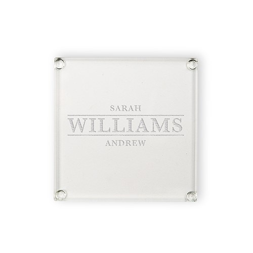 Personalized Glass Coasters - Classic Serif Font
