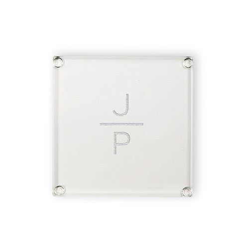 Personalized Glass Coasters - Stacked Monogram