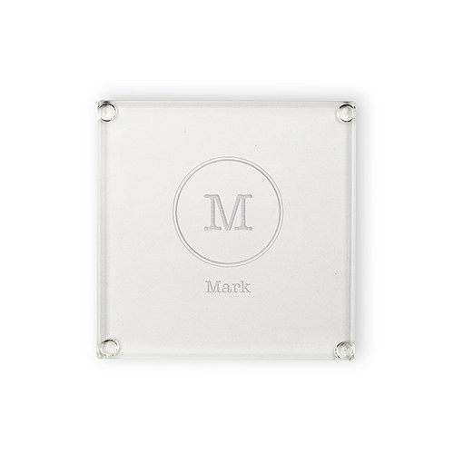 Personalized Glass Coasters - Typewriter Monogram