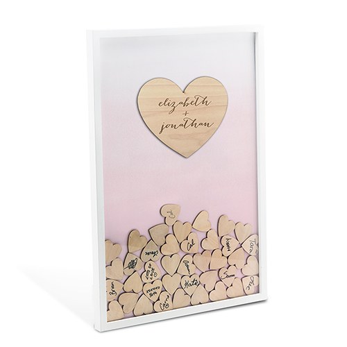 Aqueous Wedding Drop Box Guest Book With Hearts