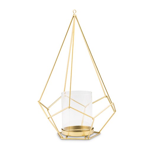 Tall Gold Geometric Candle Or Flower Centerpiece
