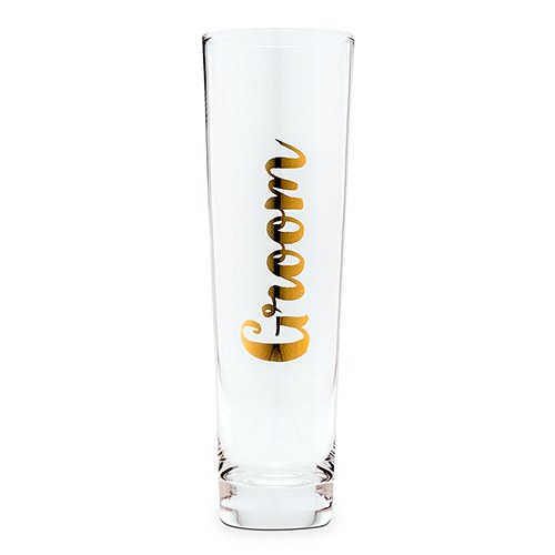 Groom Champagne Flute - Metallic Gold