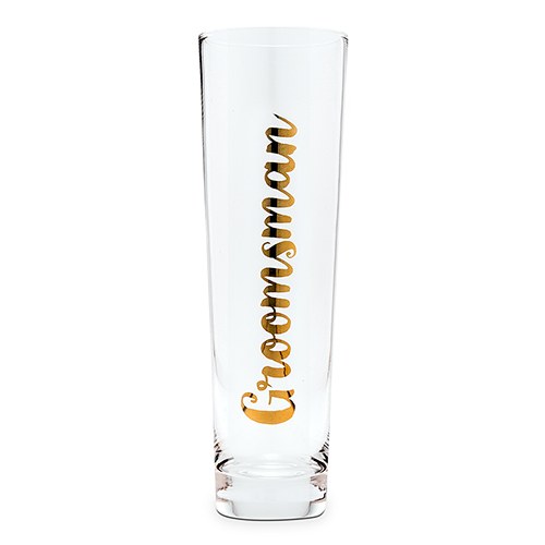 Groomsman Champagne Flute - Metallic Gold