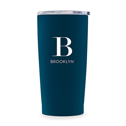 Stainless Steel Travel Mug - Modern Serif Initial Printing