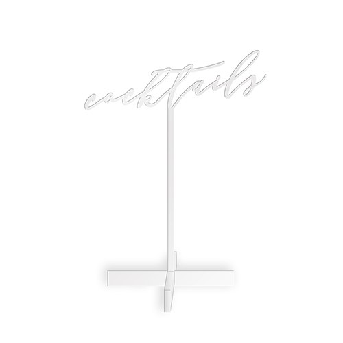 Cocktails Acrylic Sign - White