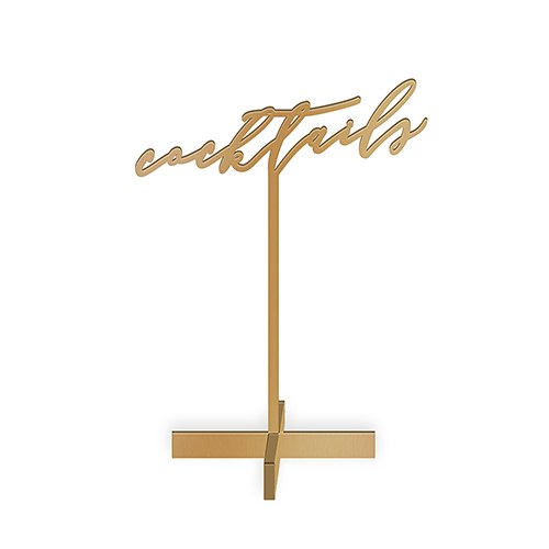 Cocktails Acrylic Sign - Metallic Gold