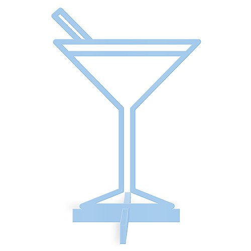 Acrylic Tropical Martini - Tabletop Decoration In Pastel Blue