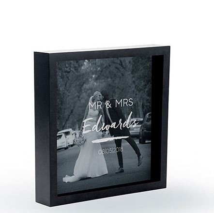 Shadow Box Photo Frame - Script Font Etching
