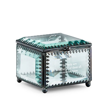 Vintage Inspired Glass Jewelry Box - Personalized