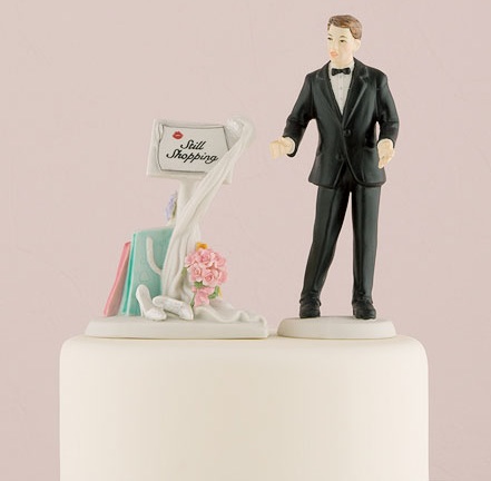 "Still Shopping" Message Board Mix & Match Cake Topper - Caucasian Groom