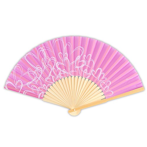 Contemporary Hearts Fan - Pastel Pink