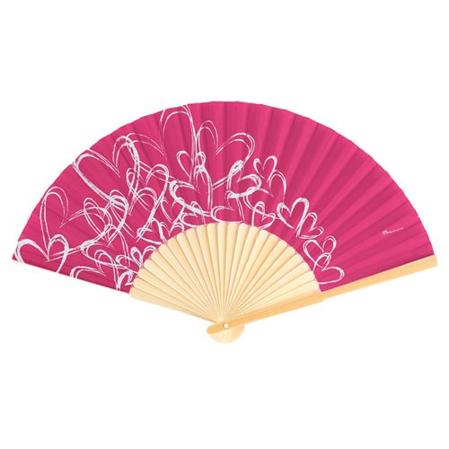 Contemporary Hearts Fan - Dark Pink