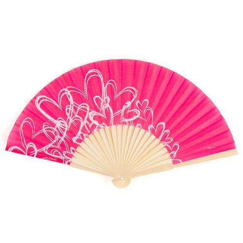 Contemporary Hearts Fan - Fuchsia