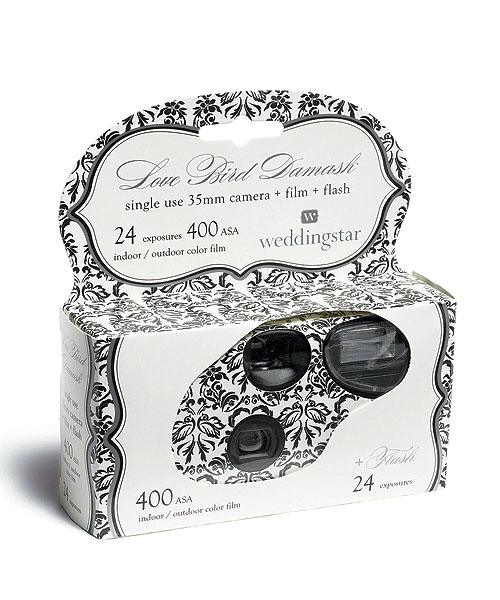 Love Bird Damask Design Single Use Camera
