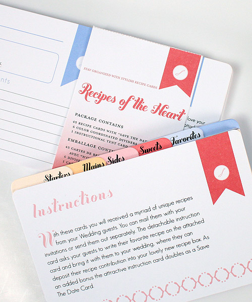 "Recipes of the Heart" Recipe Cards and Divider Set