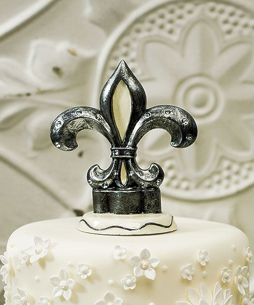 Decorative Fleur De Lis Wedding Cake Topper