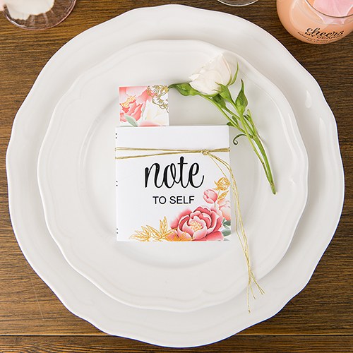 Notepad Favor With Personalized Modern Floral Cover