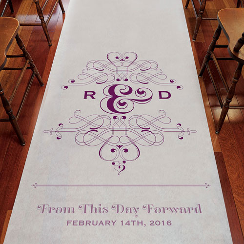 Fanciful Monogram Personalized Aisle Runner
