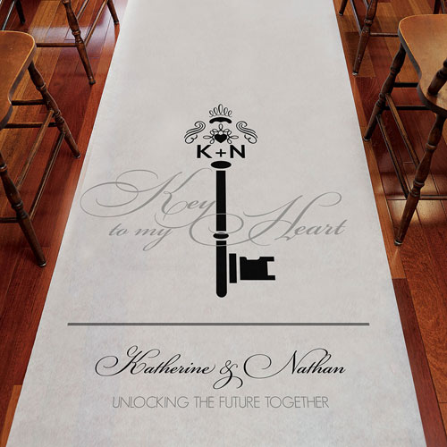 Key Monogram Personalized Aisle Runner