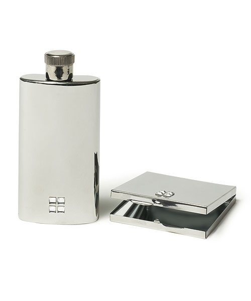 Flask And Compact Mirror Gift Set