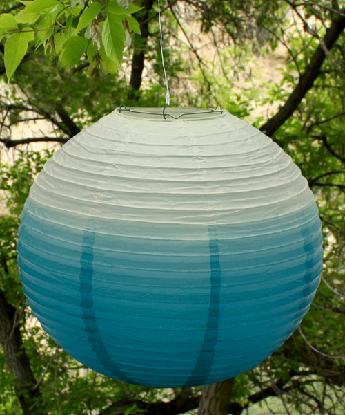 Ombre Coloured Round Paper Globe Lanterns