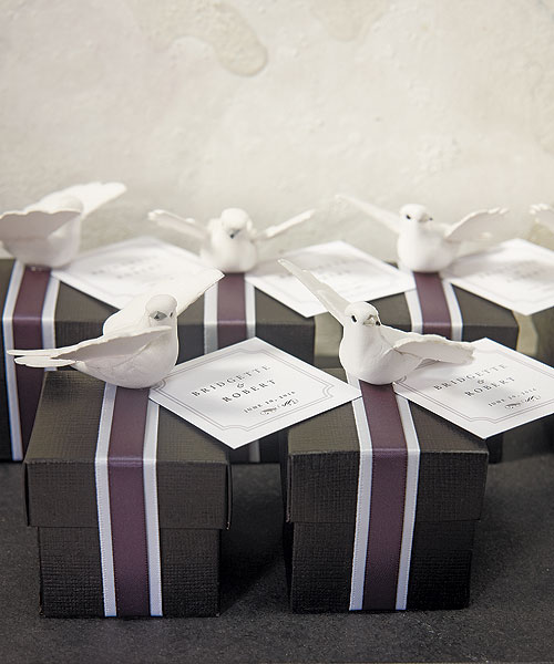 Miniature White Wedding Doves in Flight