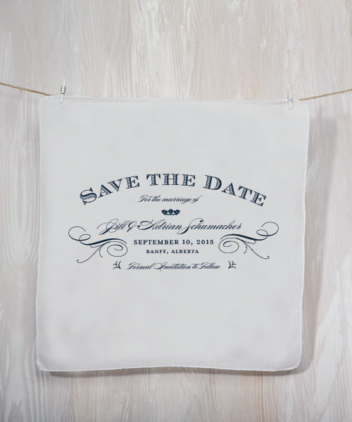 Elegant Type Save The Date Personalized Handkerchief