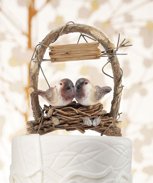 "A Love Nest" - Love Birds in Archway Cake Topper