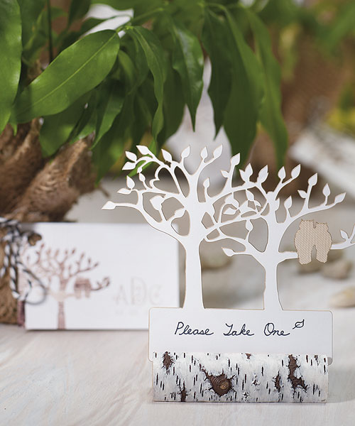 Faux Birch Log Card Holders