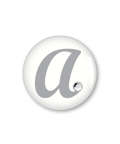 Monogram with Single Rhinestone Epoxy Sticker